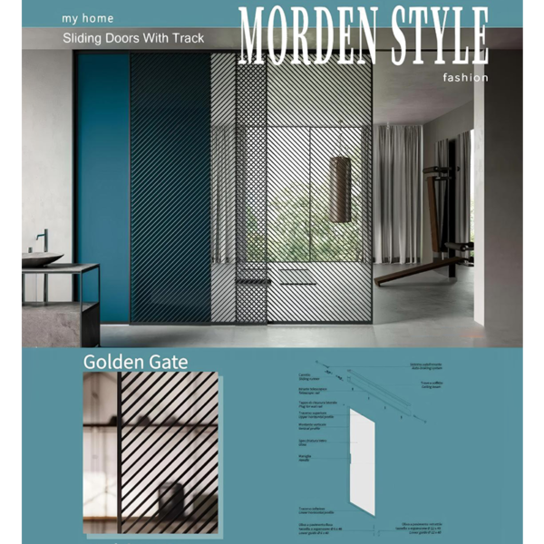 Customized Minimalist stainless steel high-end sensory sliding door