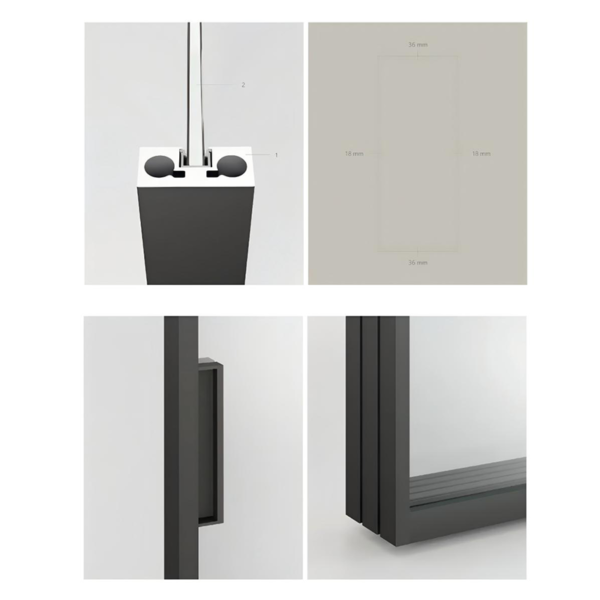 Customized sliding door with track in glass - Image 4