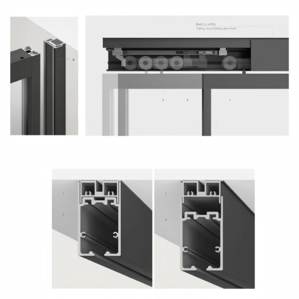 Customized sliding door with track in glass - Image 5