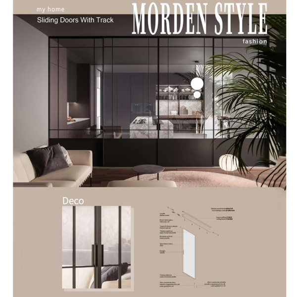 Customized French glass sliding door