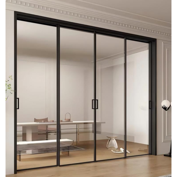 Customized bifold french doors with frosted glass