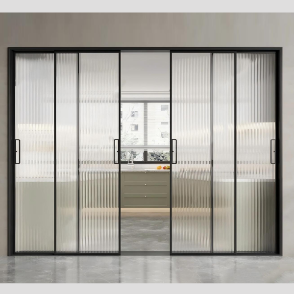 Customized bifold french doors with frosted glass - Image 4