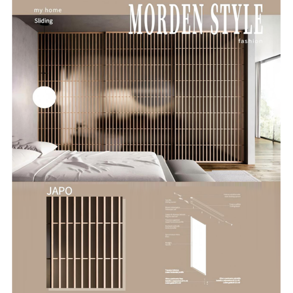 Customized Minimalist grille sliding doors