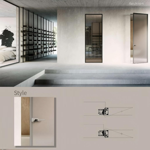 Customized Swing Glass Door Aluminum Slim Frame Glass Door Exterior Interior Modern Glass Pivot Doors