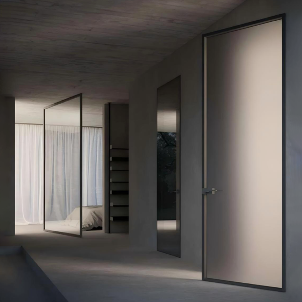 Customized Swing Glass Door Aluminum Slim Frame Glass Door Exterior Interior Modern Glass Pivot Doors - Image 2