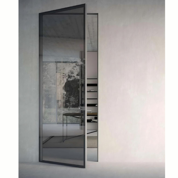 Customized Swing Glass Door Aluminum Slim Frame Glass Door Exterior Interior Modern Glass Pivot Doors - Image 3