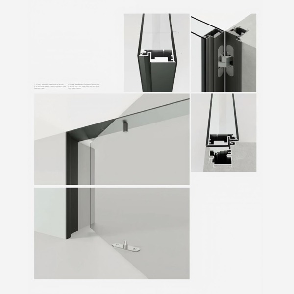 Customized Swing Glass Door Aluminum Slim Frame Glass Door Exterior Interior Modern Glass Pivot Doors - Image 4