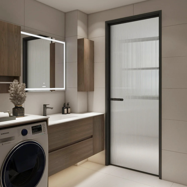 Customized Swing Glass Door Aluminum Slim Frame Glass Door Exterior Interior Modern Glass Pivot Doors - Image 2