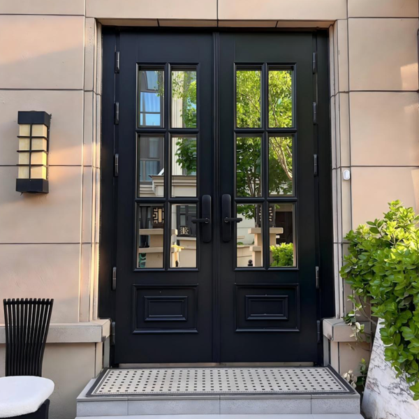 Customized glass door double swing Aluminum Slim Frame Glass Door Exterior Interior Modern Glass Pivot Doors
