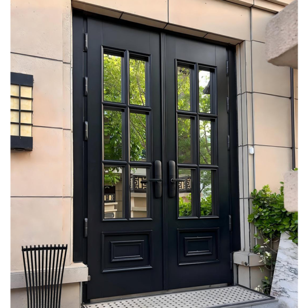 Customized glass door double swing Aluminum Slim Frame Glass Door Exterior Interior Modern Glass Pivot Doors - Image 2