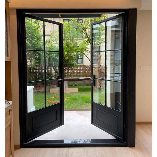 Customized glass door double swing Aluminum Slim Frame Glass Door Exterior Interior Modern Glass Pivot Doors - Image 4