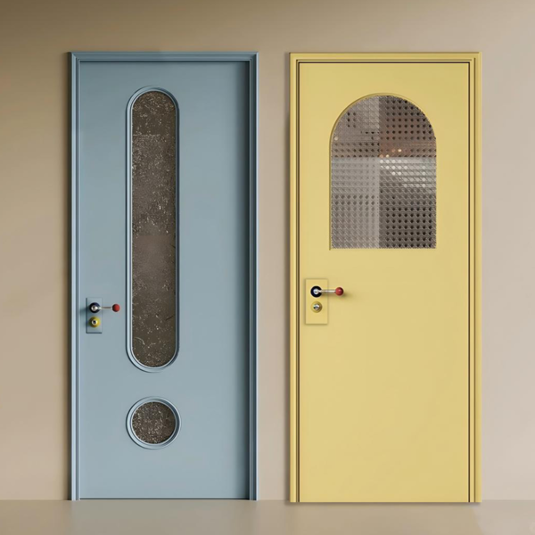 Customized Glass Flush Door Swing Bedroom Doors System Glass Swing Door For Restroom Bedroom - Image 2