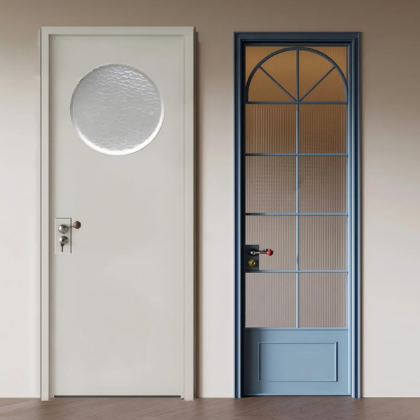Customized Glass Flush Door Swing Bedroom Doors System Glass Swing Door For Restroom Bedroom - Image 3