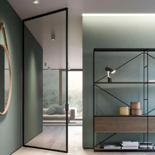 Customized Swing Glass Door Aluminum Slim Frame Glass Door Exterior Interior Modern Glass Pivot Doors - Image 2
