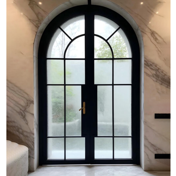 Customized frosted glass swing door Aluminum Slim Frame Glass Door Exterior Interior Modern Glass Pivot Doors