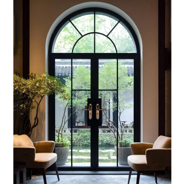 Customized frosted glass swing door Aluminum Slim Frame Glass Door Exterior Interior Modern Glass Pivot Doors - Image 2