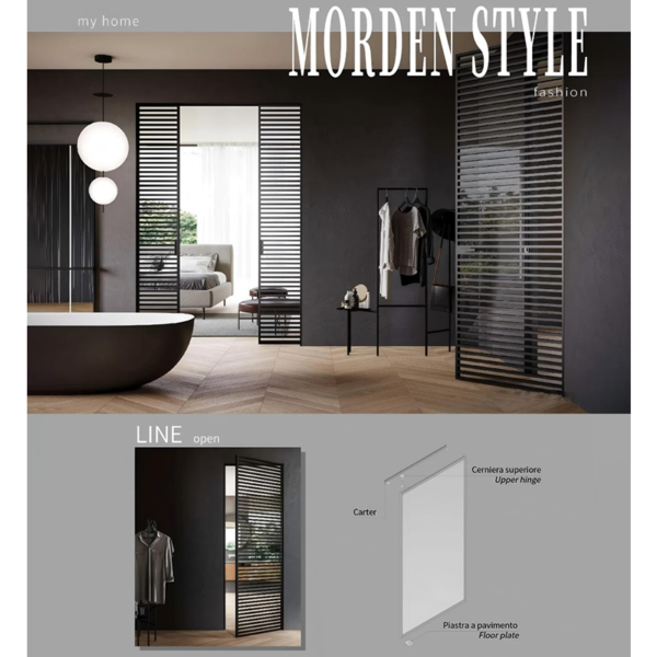Customized Swing Glass Door Aluminum Slim Frame Glass Door Exterior Interior Modern Glass Pivot Doors