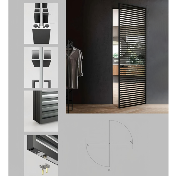 Customized Swing Glass Door Aluminum Slim Frame Glass Door Exterior Interior Modern Glass Pivot Doors - Image 4
