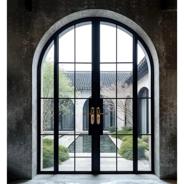 Customized glass door swing hinge Aluminum Slim Frame Glass Door Exterior Interior Modern Glass Pivot Doors - Image 3