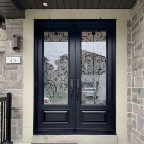 Customized double swing glass door Aluminum Slim Frame Glass Door Exterior Interior Modern Glass Pivot Doors