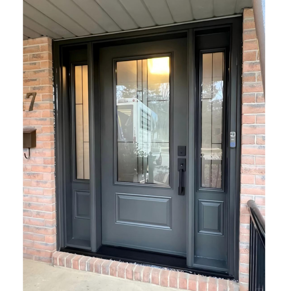 Customized double swing glass door Aluminum Slim Frame Glass Door Exterior Interior Modern Glass Pivot Doors - Image 4
