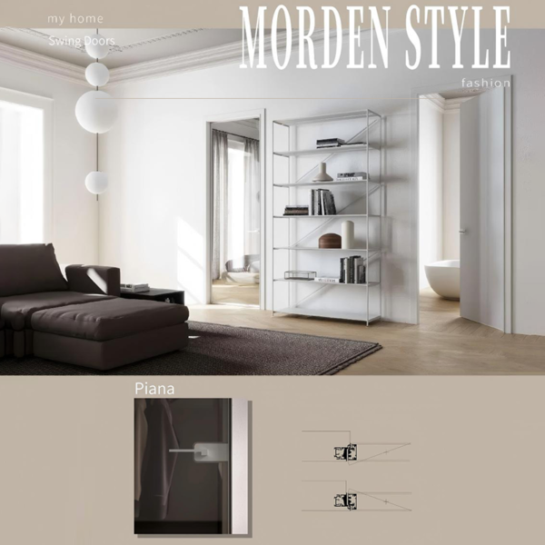 Customized swinging glass shower door Aluminum Slim Frame Glass Door Exterior Interior Modern Glass Pivot Doors