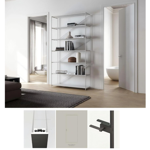 Customized swinging glass shower door Aluminum Slim Frame Glass Door Exterior Interior Modern Glass Pivot Doors - Image 4