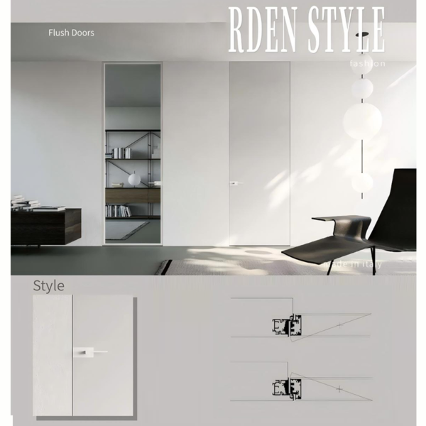 Customized swinging pantry door with glass Aluminum Slim Frame Glass Door Exterior Interior Modern Glass Pivot Doors