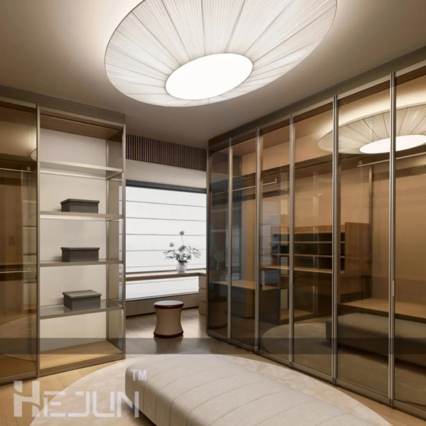 Customized Aluminum frame Aluminum wardrobe and kitchen cabinet with high quality aluminum alloy, Air hinges - Image 3