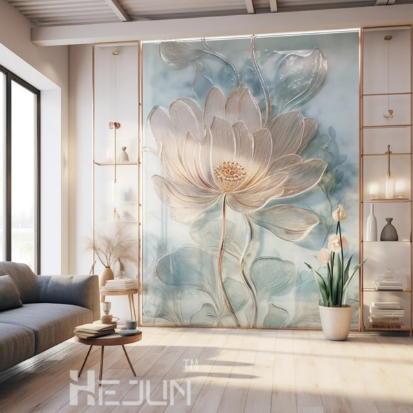 Bespoke art glass partition Stainless Steel Room Divider Glass glass wall Screen - Image 2