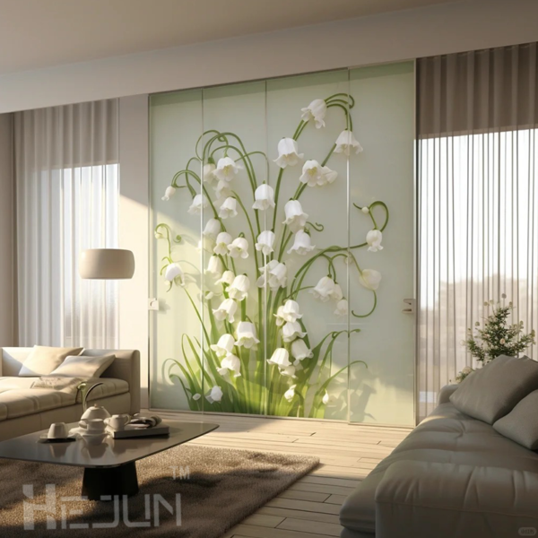 Bespoke art glass partition Stainless Steel Room Divider Glass glass wall Screen - Image 3