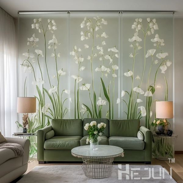 Bespoke art glass partition Stainless Steel Room Divider Glass glass wall Screen - Image 4