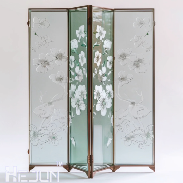 Custom foldable relief art screen partition craft glass divider - Image 2
