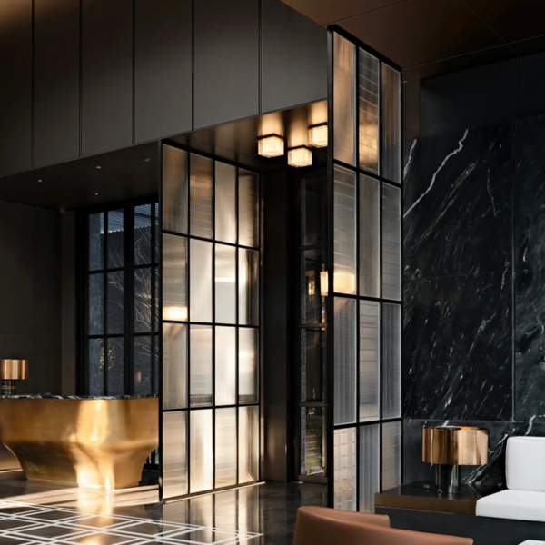 Bespoke Stainless Steel Room Divider Glass glass wall Screen for hotel