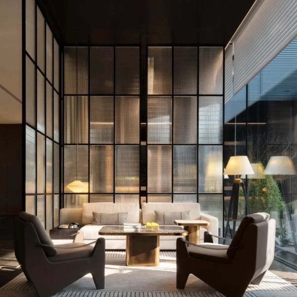 Bespoke Stainless Steel Room Divider Glass glass wall Screen for hotel - Image 2