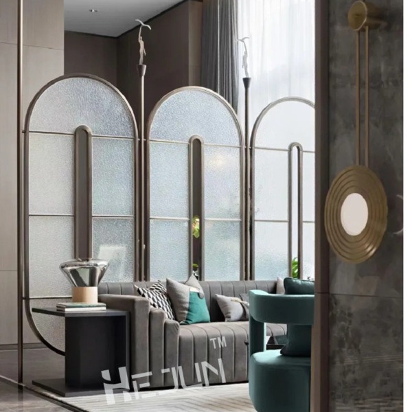 Bespoke Stainless Steel Metal Partition Wall Panel Screen Glass Acrylic Room Divider - Image 4