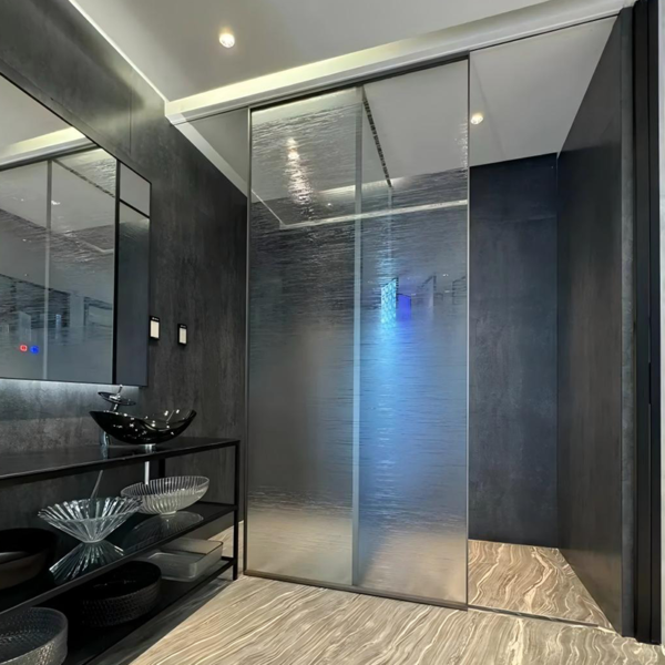 Customized glass enclosure shower art glass  shower door 1 - Image 2