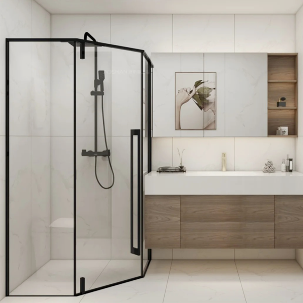Customized glass enclosure shower art glass  shower door 10 - Image 2