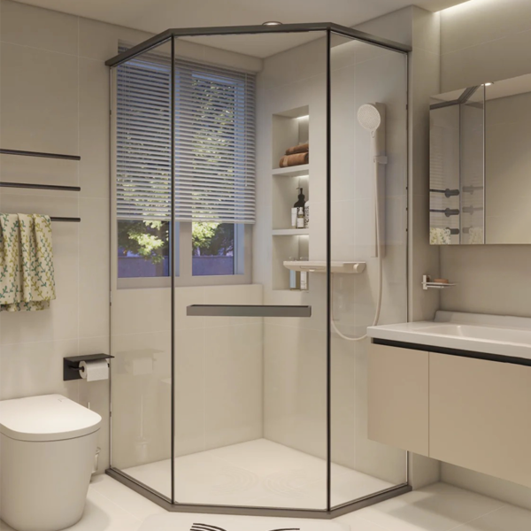 Customized glass enclosure shower art glass  shower door 10 - Image 3