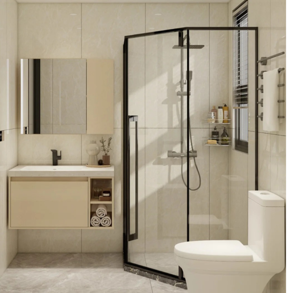 Customized glass enclosure shower art glass  shower door 10 - Image 5