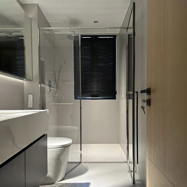 Customized glass enclosure shower art glass  shower door 2 - Image 3