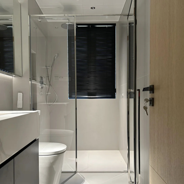 Customized glass enclosure shower art glass  shower door 2 - Image 5