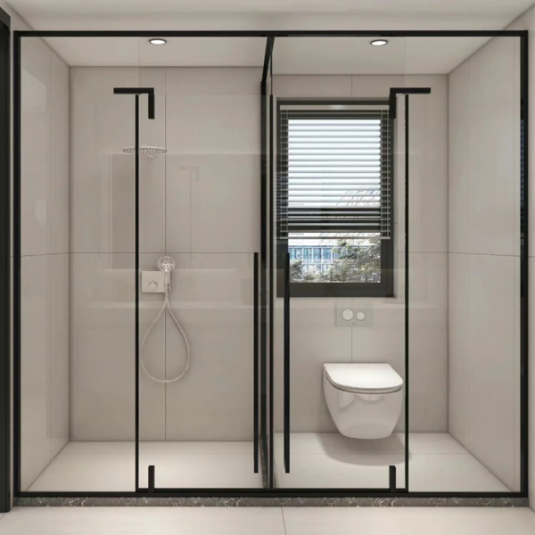 Customized glass enclosure shower art glass  shower door 4 - Image 2