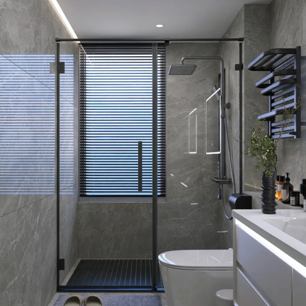 Customized glass enclosure shower art glass  shower door 5