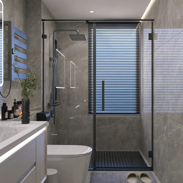 Customized glass enclosure shower art glass  shower door 5 - Image 3
