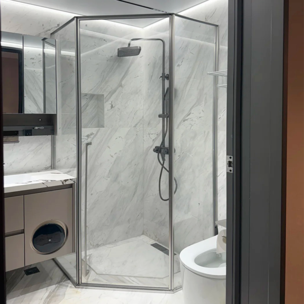 Customized glass enclosure shower art glass  shower door 6