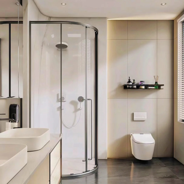 Customized glass enclosure shower art glass  shower door 6 - Image 2