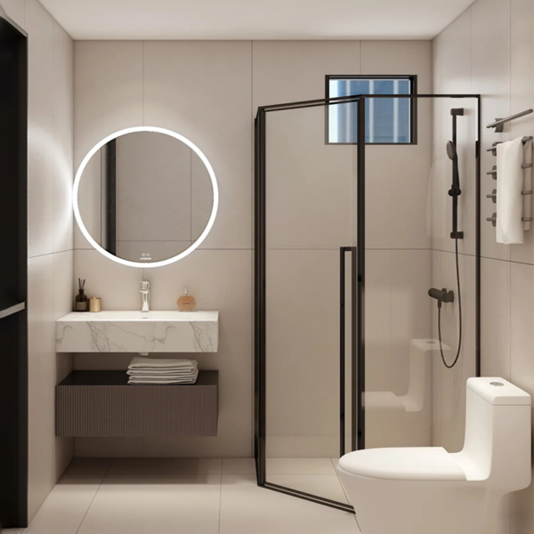 Customized glass enclosure shower art glass  shower door 6 - Image 4