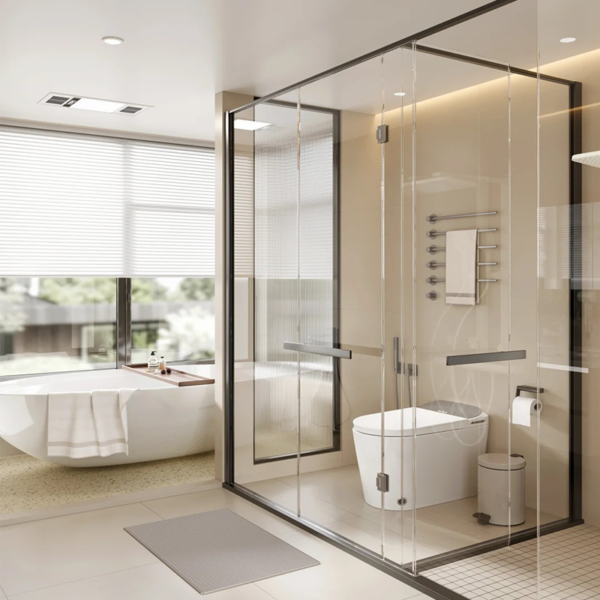Customized glass enclosure shower art glass  shower door 7