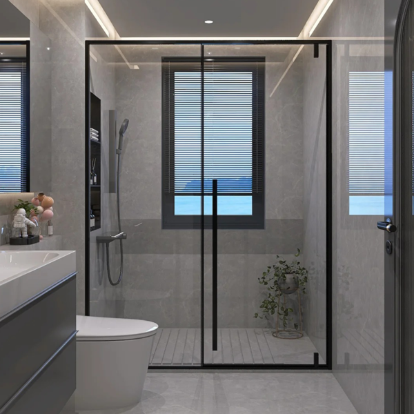Customized glass enclosure shower art glass  shower door 8